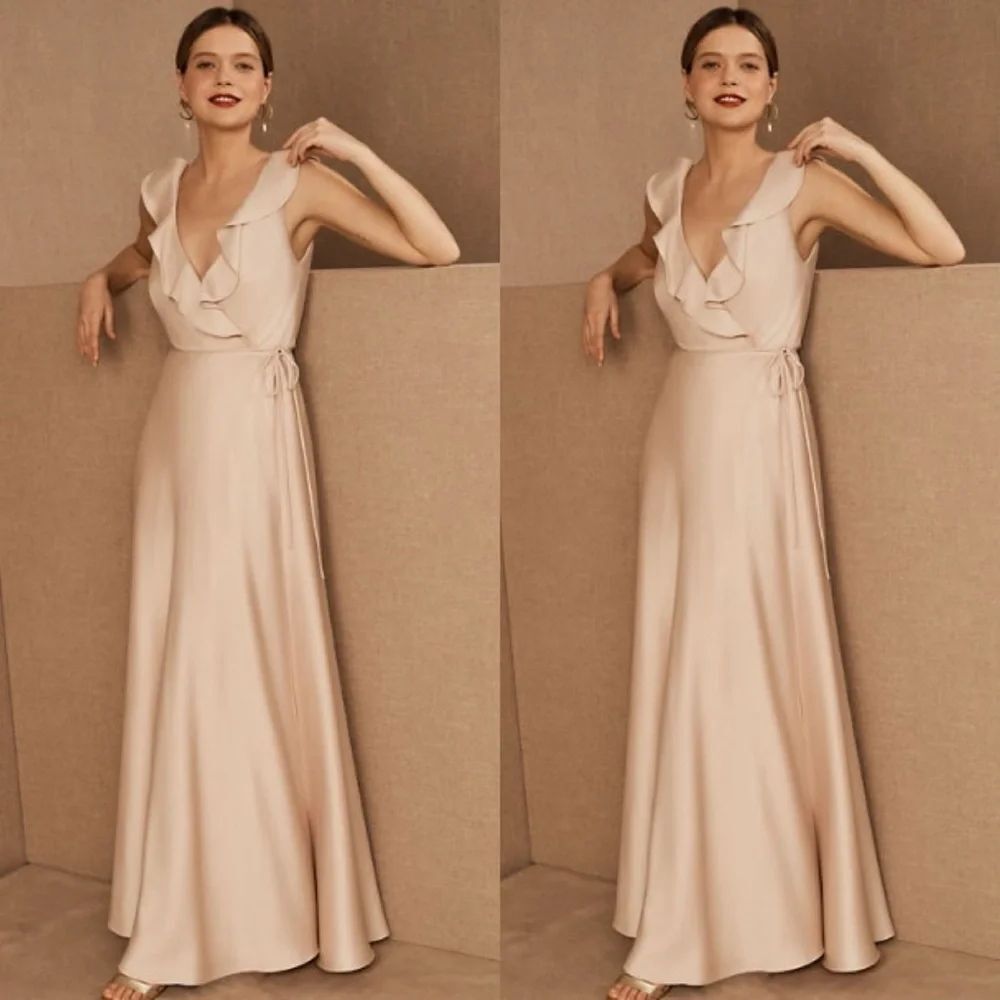 BHLDN Tansy Satin Charmeuse Maxi Dress